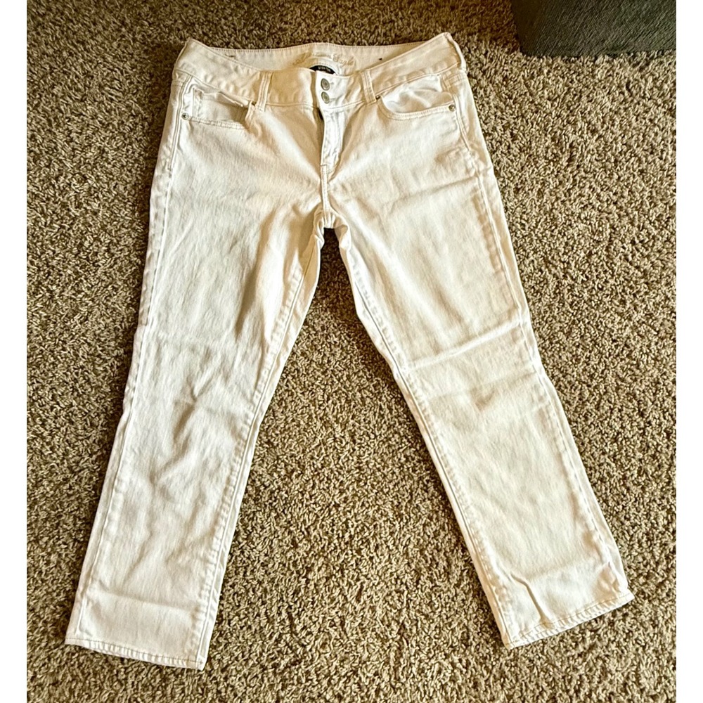 American Eagle Artist Jeans 10 Regular Excellent White Stretch Flare Mid Rise